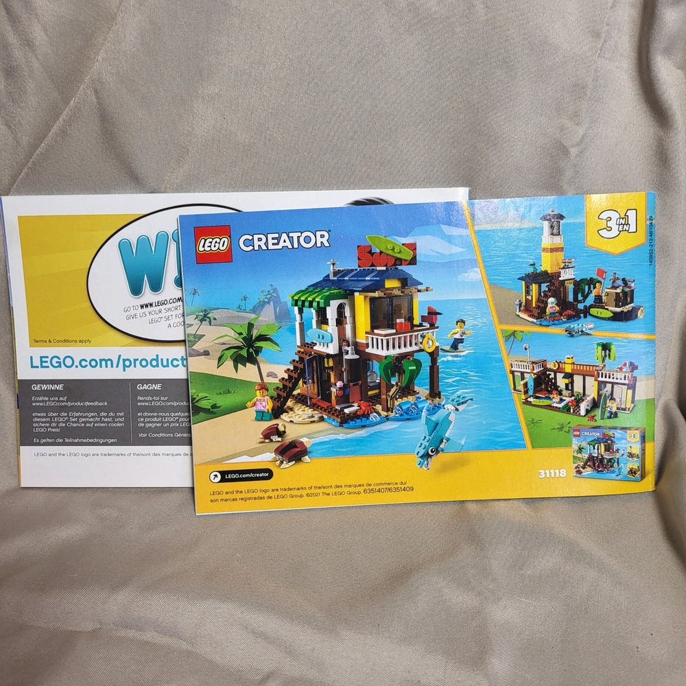 LEGO Creator 3-in-1 Instruction Manuals Sets 31112 Wild Lion 31118 Beach House - Picture 2 of 2
